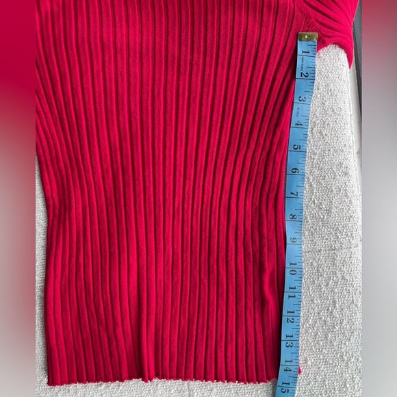 Bailey 44 Cossak Ribbed Bell Sleeve Sweater Hot Pink Size Medium - Picture 11 of 12